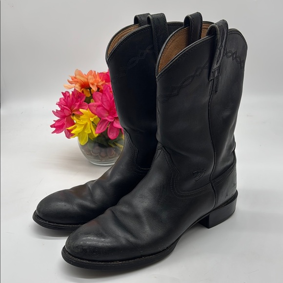Ariat Black Shin High Cowboy Western Boots Size 11.5 COW7924